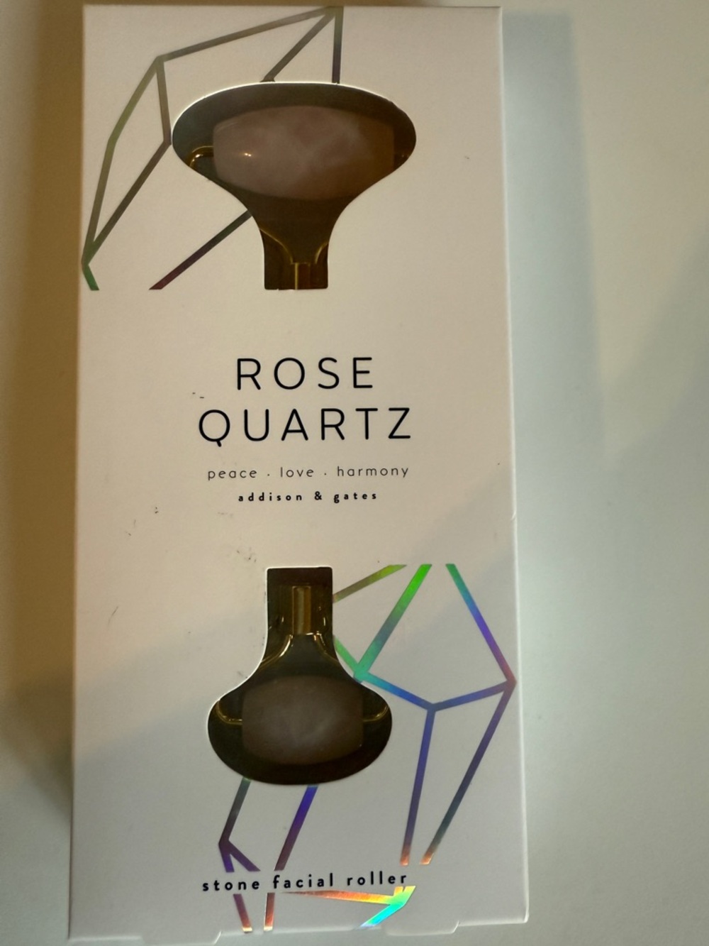 Rose Quartz Stone Face Roller New in Box